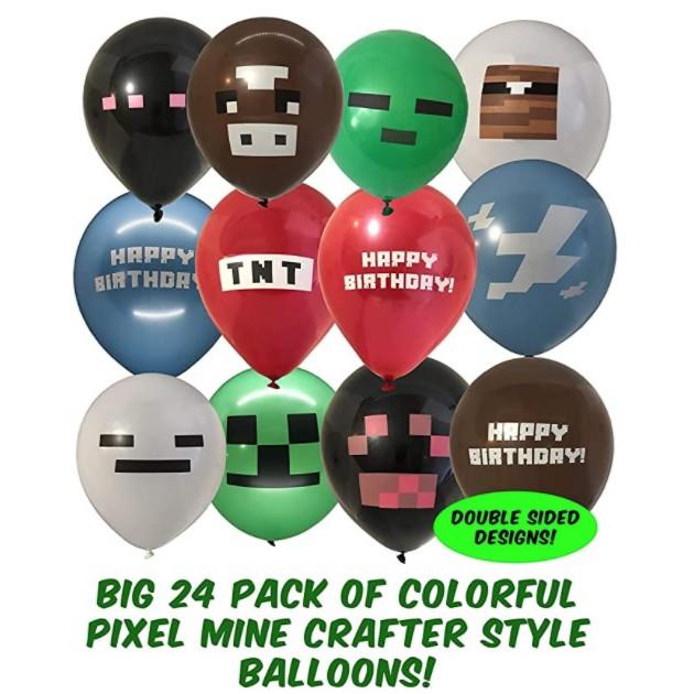 Combo 24 trái bóng bay minecraft trang trí tiệc