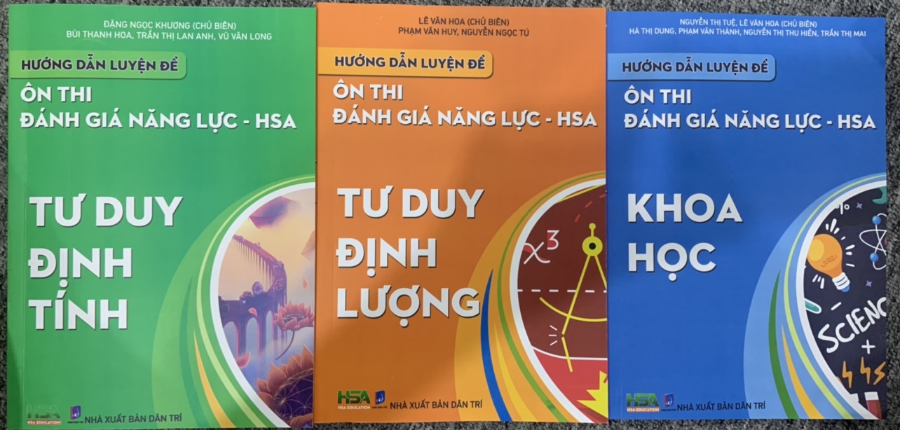 Sách - Combo 3 cuốn Hướng dẫn luyện đề ôn thi Đánh giá năng lực - HSA ( Khoa Học + Tư duy định lượng + Định Tính )