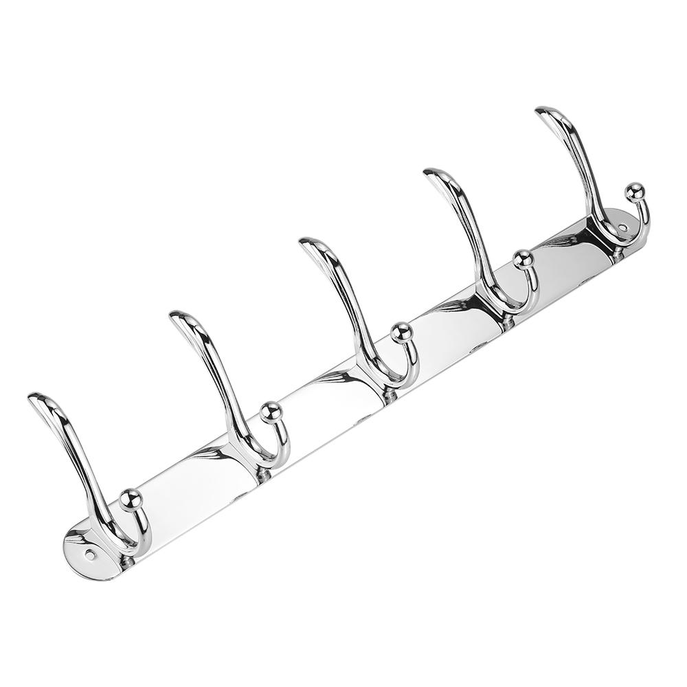 Móc treo đa chức năng bằng thép không gỉ với 5 đầu móc, bề mặc xử lý bóng gương sang trọng