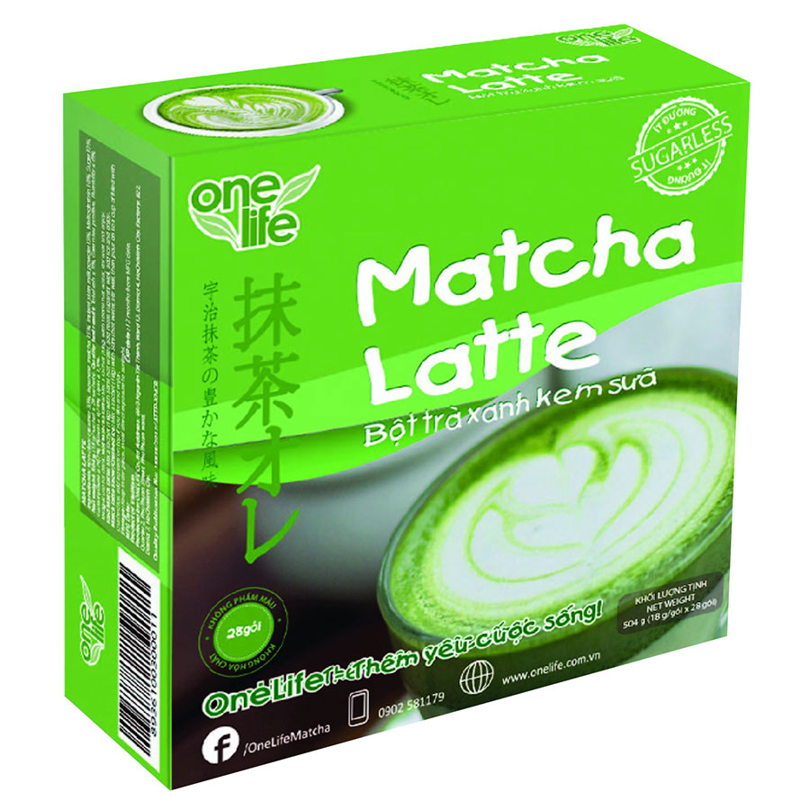 Trà Sữa Nhật Bản - Bột Trà Xanh Kem Sữa Matcha Latte OneLife (Hộp 28 gói)