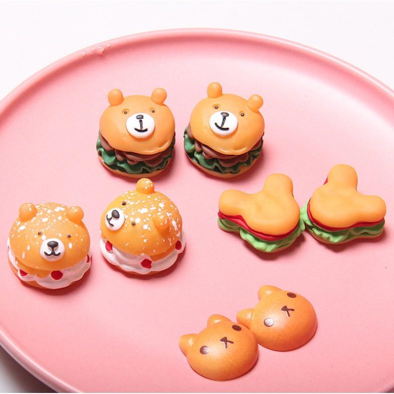 HN * Charm bánh sandwich gấu cho các bạn trang trí vỏ ốp điện thoại, làm Jibbitz, DIY