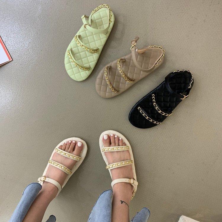 Summer Fashion Round Head Double Belt Versatile Sandals for Women