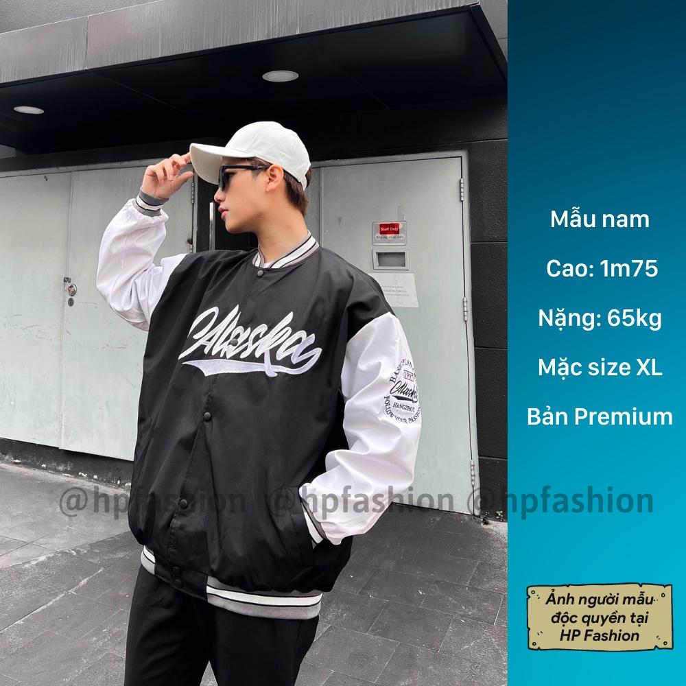 Áo bomber Varsity Jacket form rộng Alaska vải dù cao cấp ️ Áo khoác bóng chày dáng Unisex nam nữ D09