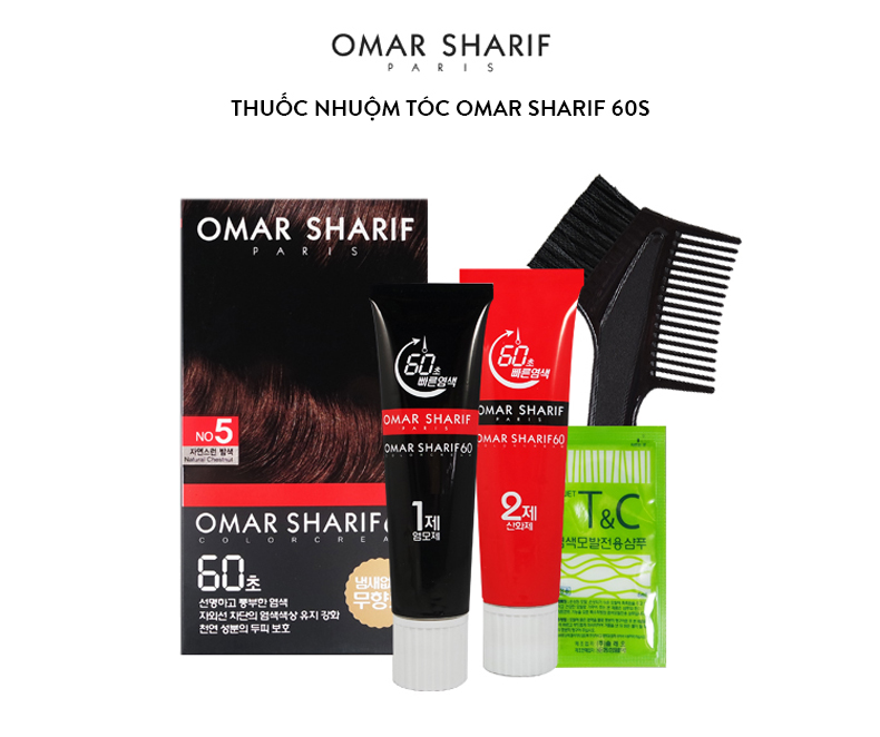 THUỐC NHUỘM TÓC 1 PHÚT HÀN QUỐC OMAR SHARIF COLOR CREAM  NO 5 (MÀU HẠT DẺ)