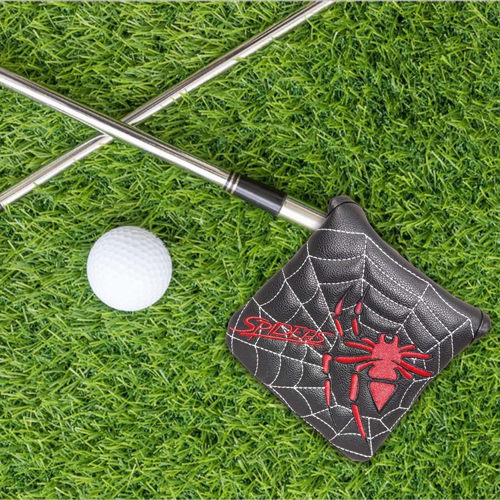 Golf Mallet Putter Head Cover PU Leather Plush Inner Lining Protection Guard