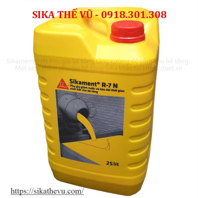 Phụ gia bê tông dân dụng giúp giảm nước, kéo dài thời gian ninh kết bê tông - Sikament R7N (thùng 25lít)