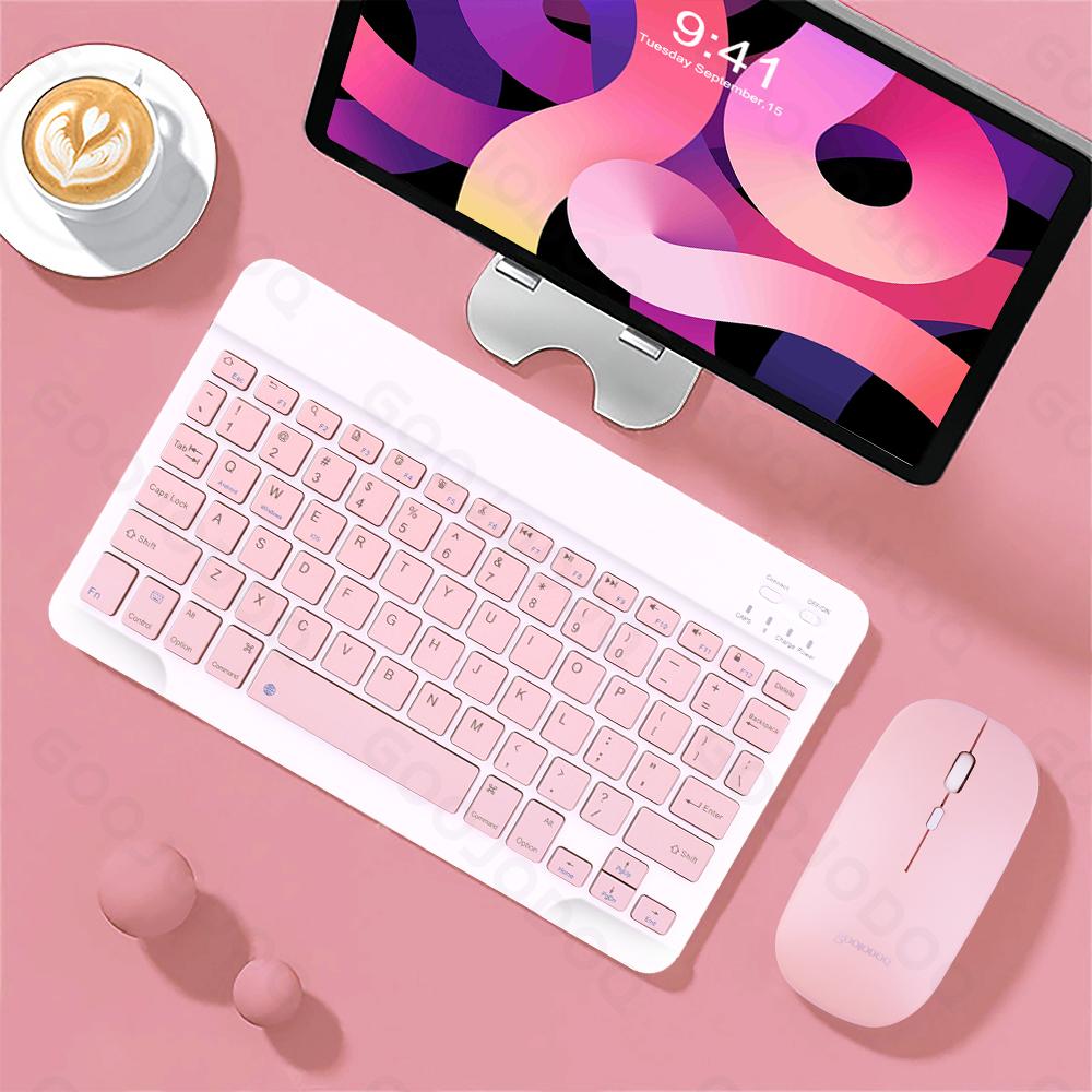 Bàn Phím Mini Không Dây Và Chuột Bàn Phím Bluetooth Cho iPad Pro 12 2021 Tecaldo Bluetooth Cho Xiaomi Samsung iPad Bàn Phím