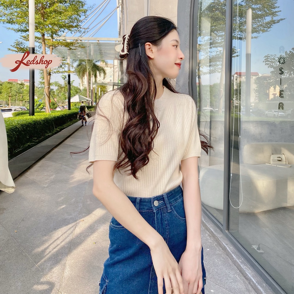 Áo len tăm basic đơn giản ngắn tay phong cách Hàn Quốc Red Shop 29949