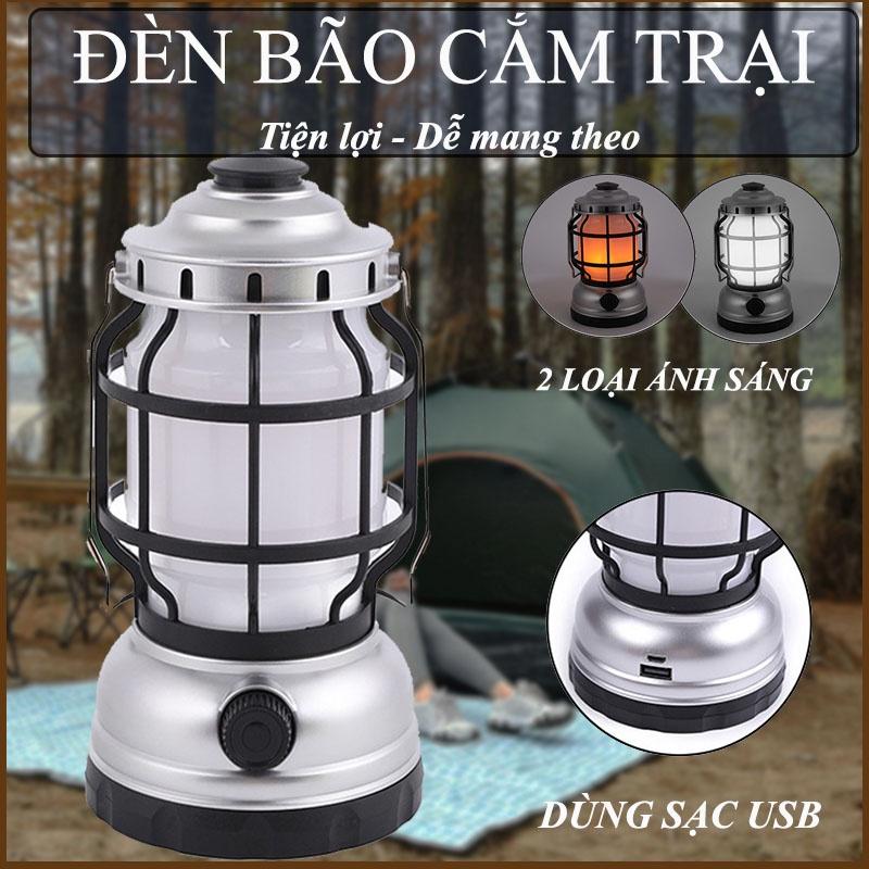 Đèn bão - Đèn lều camping năng lượng Mặt Trời dã ngoại, trang trí ngoài trời, cắm trại phong cách cổ điển