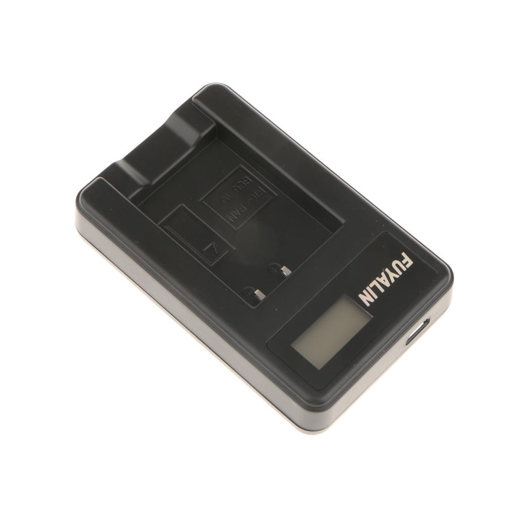LCD Camera Battery Charger w/ USB Cable for Panasonic BCG10 DMC-ZR1 DMC-ZR3