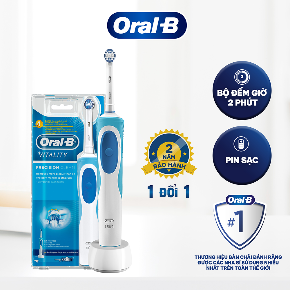 Bàn chải điện ORAL-B Vitality Precision Clean Làm Sạch Mảng Bám Làm Sạch Từng Kẽ Răng