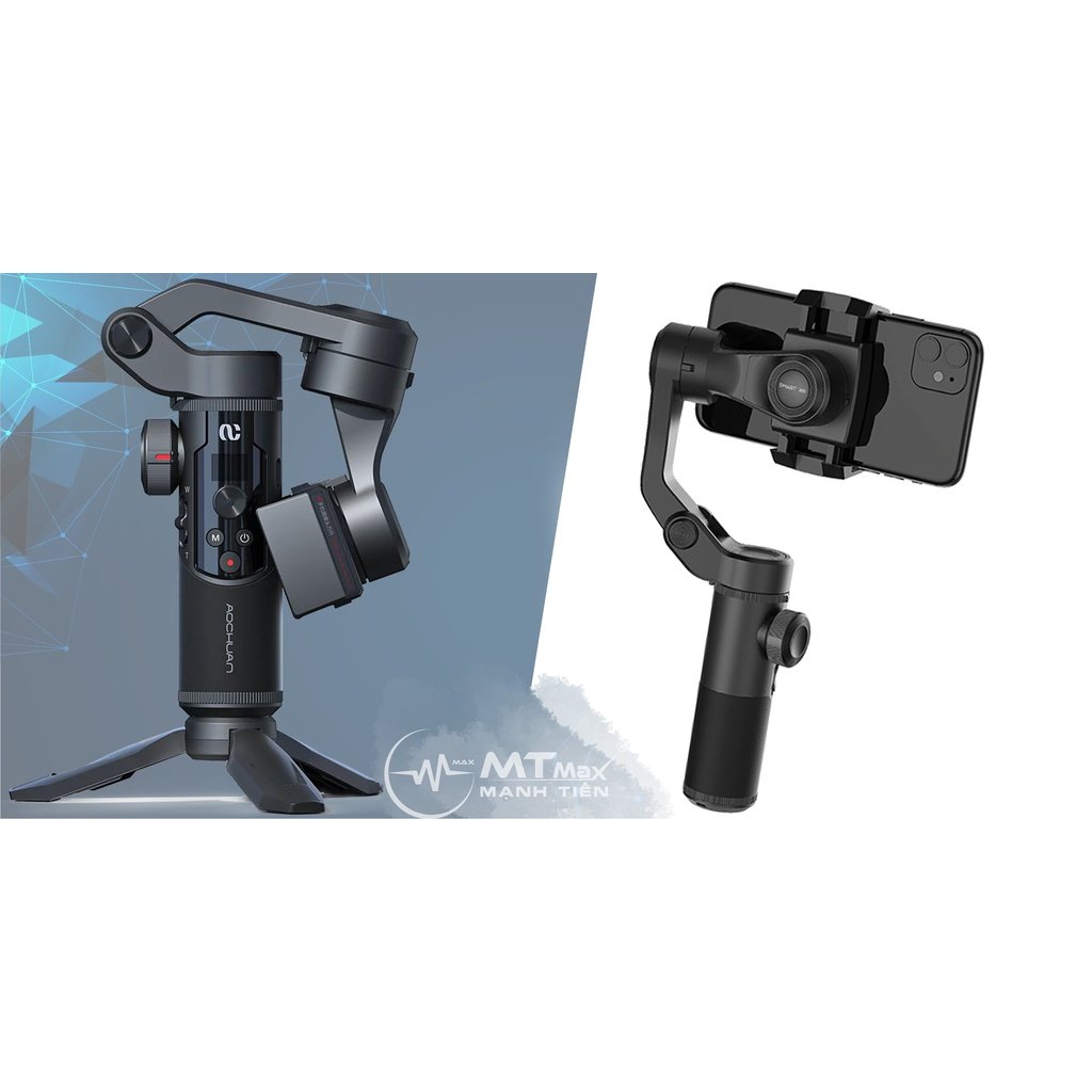 Kẹp chống rung Gimbal MTMAX 3XR Ổn Định 3 Trục Bluetooth OLED cho Android IOS Điện Thoại Thông Minh nhỏ gọn xịn sò hàng chính hãng dùng pin sạc tiện lợi Hỗ Trợ ỨNG DỤNG tracking mặt tự động