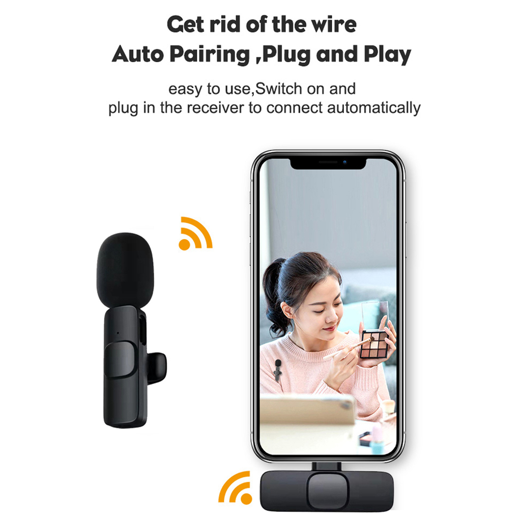 Vinetteam Micro thu âm cài áo không dây hỗ trợ quay tiktok, video, livestream có cả công type c và cổng cho aiphone - hàng chính hãng