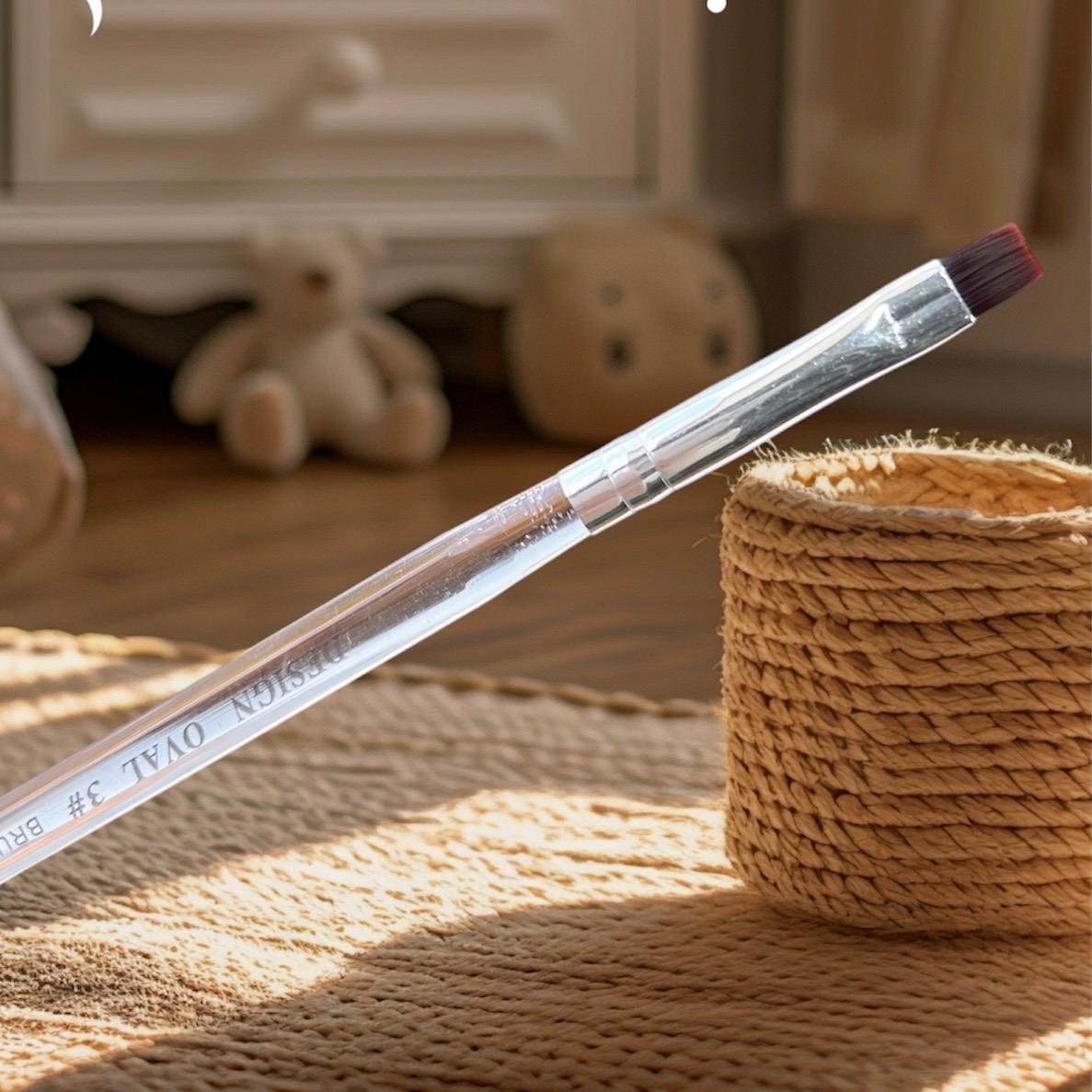 Cọ Bản Vuông Cán Trong Size 2-3-4 Làm Nail Tiện Lợi Kẻ, Vẽ Hoạt Hình, Phong Cảnh, Làm Vân Đá, Đắp Gel, Dặm Ombre Móng Desied Oval Korea Brush