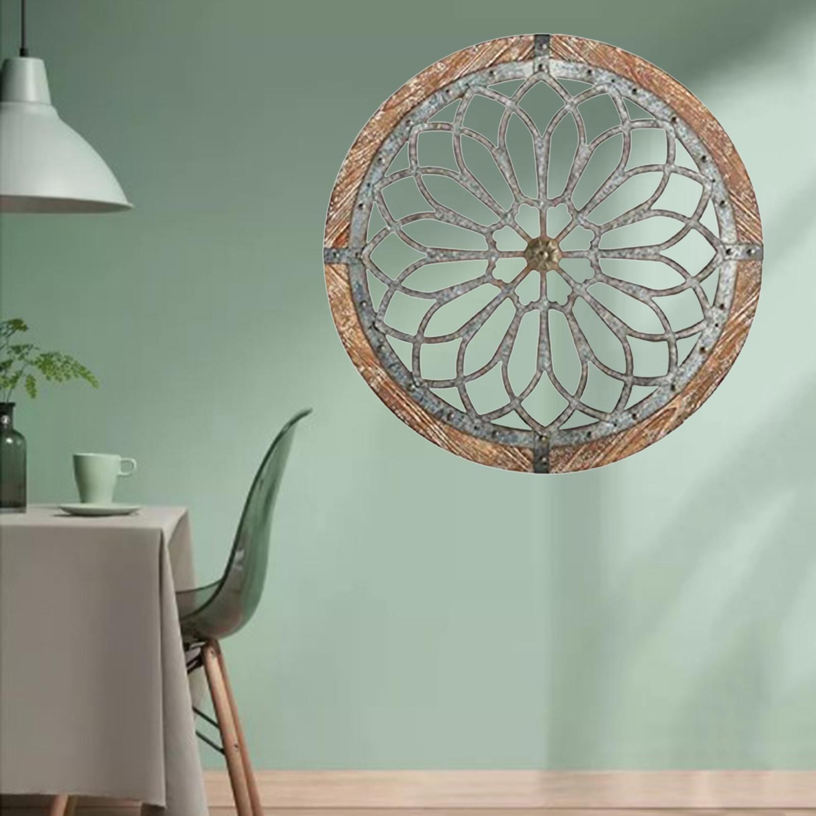 2x Medallions Metal Round Wall Decor Home Living Room Wall Sculptures