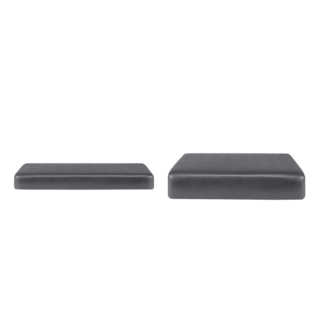 2pcs PU Stretch Sofa Chair Seat Cushion Slipcover Cover Protector S/L Gray