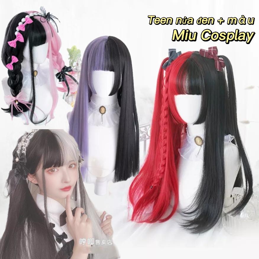 Wig/tóc giả teen nửa đen nửa màu hot trend cá tính siêu đẹp - Nguyên đầu lolita