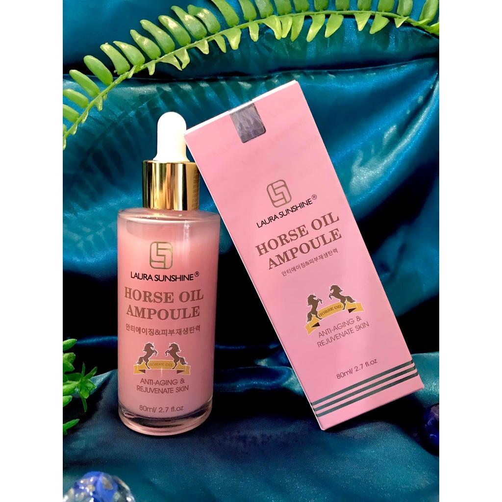 Siêu tinh chất Tái tạo da Dầu Ngựa Horse Oil Ampoule Laura Sunshine Nhật Kim Anh 80ml