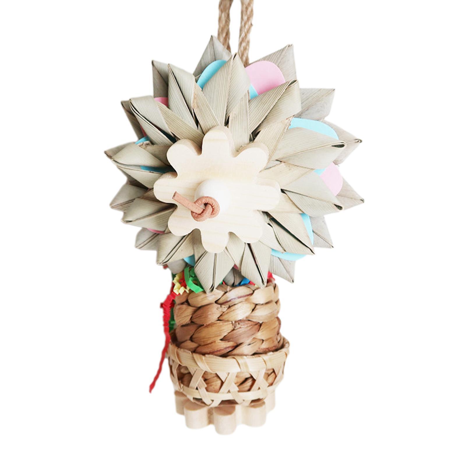 Bird Parrot Toy, Decorative Hanging Wooden Funny Parrot Cage Bite Toys Bird Chewing Toy for Cockatiel Training Parakeet Parrots Playing