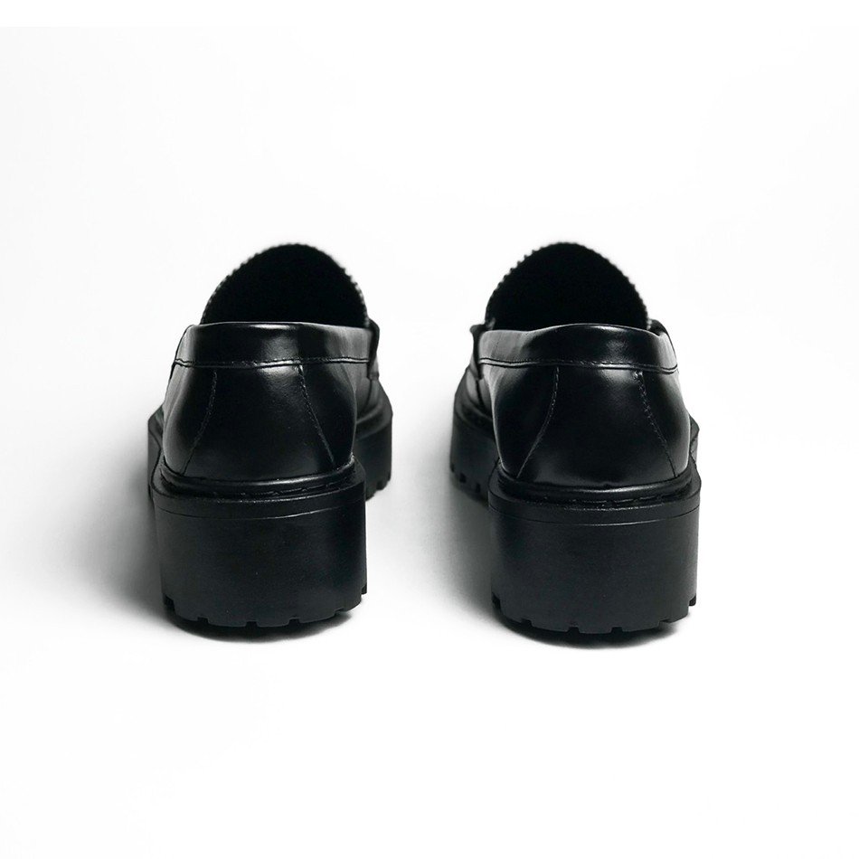 Giày tây lười nam Penny Loafer Chunky Black da bò cao cấp giá rẻ chất lượng tốt thời trang phong cách trẻ