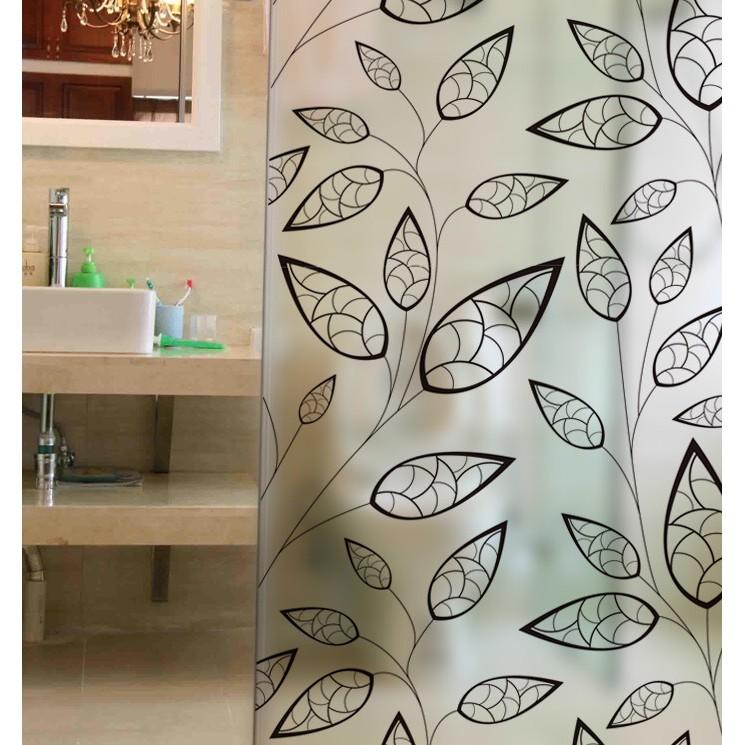 Decal dán kính cao cấp - Lá Viền Đen