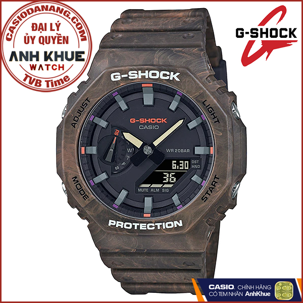 Đồng hồ nam dây nhựa Casio G-Shock chính hãng Anh Khuê GA-2100FR-5ADR (45mm)