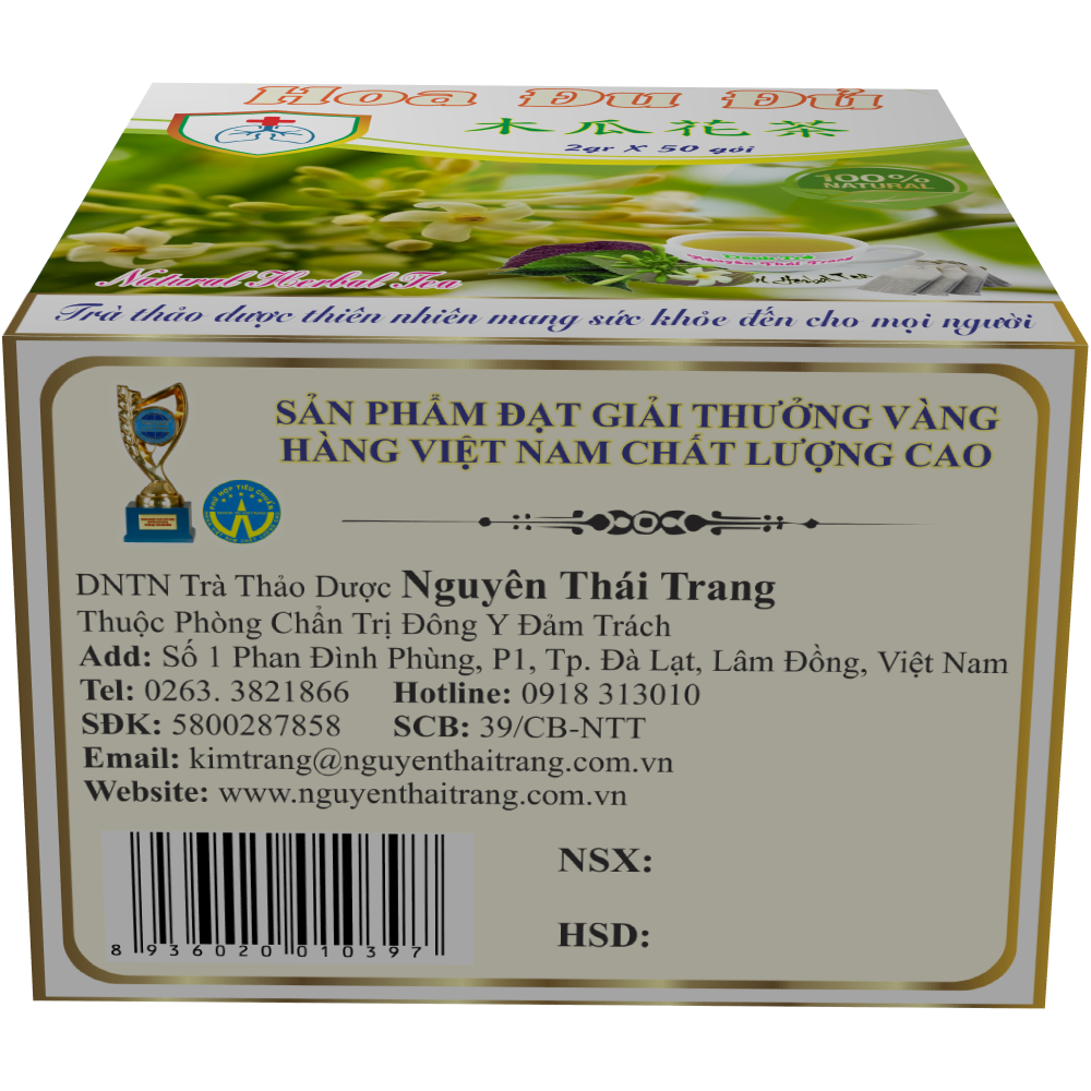 Trà Hoa Đu Đủ- Hỗ Trợ Bệnh Ho Lâu Ngày, Viêm Phổi- Hộp (50 Túi Lọc X 2gr) - Nguyên Thái Trang – Thảo Dược Thiên Nhiên- Tốt Cho Sức Khỏe