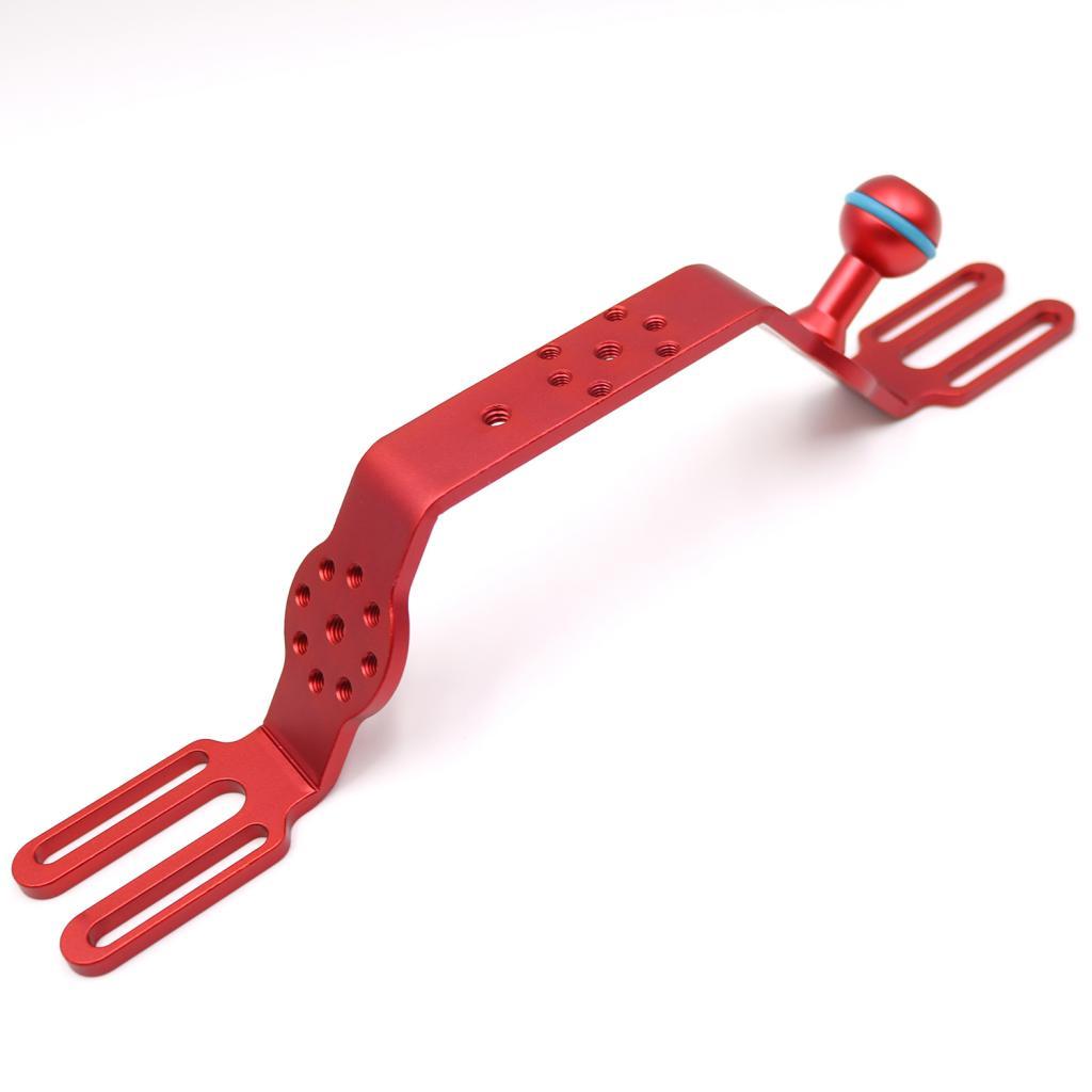 Aluminum Alloy CNC DSLR Camera Handle Grip Stabilizer Hand Grip Mount with Ball Head - Red