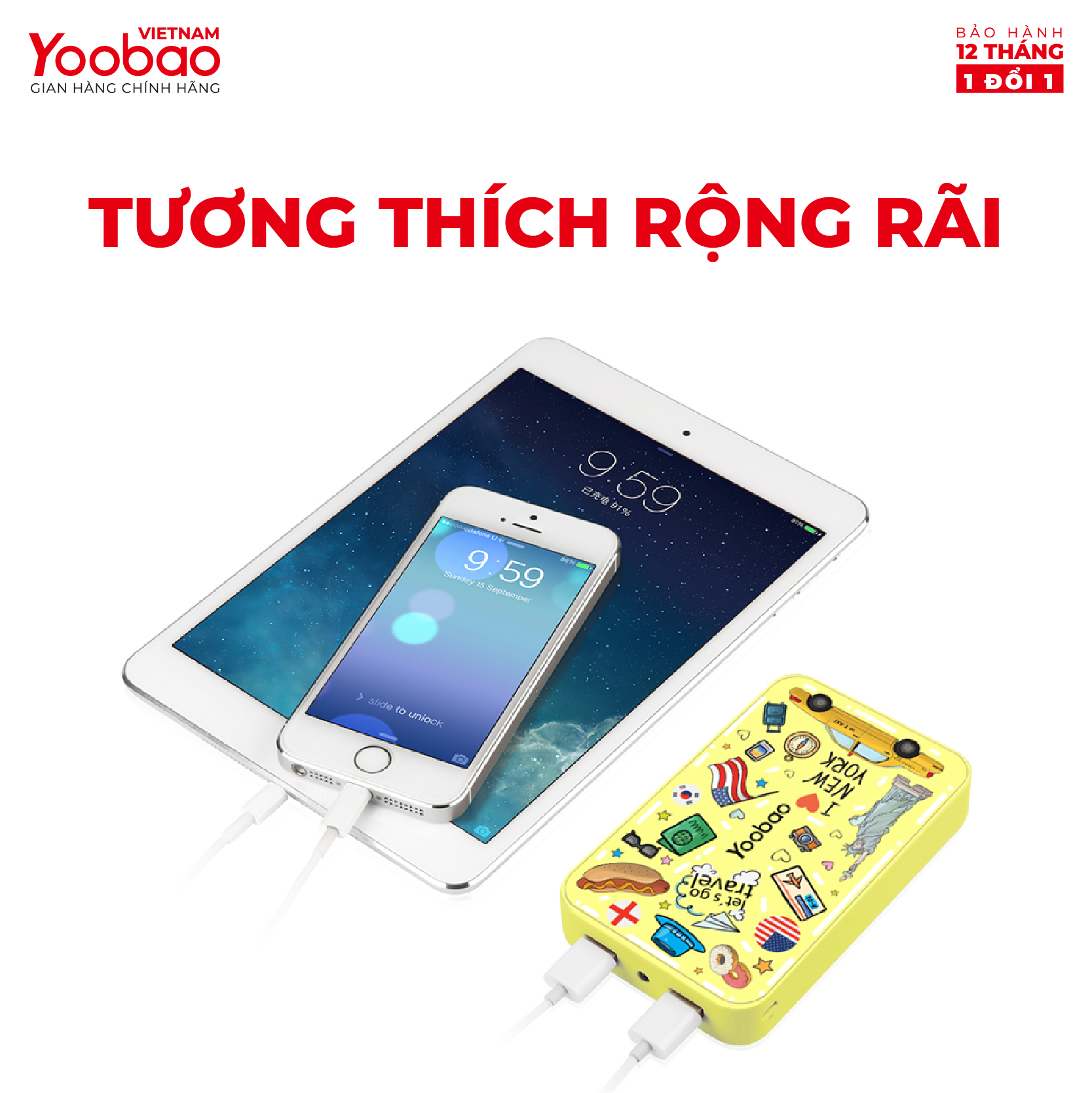 Sạc dự phòng 10000mAh Yoobao M5C Phiên bản I LOVE NEW YORK - Hàng chính hãng