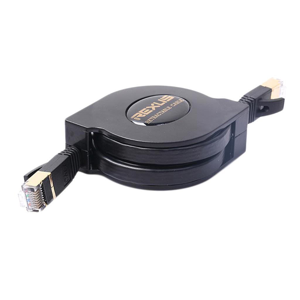 Cat.7 RJ-45 Flat Ethernet Network Cable Patch Retractable Internet .5m