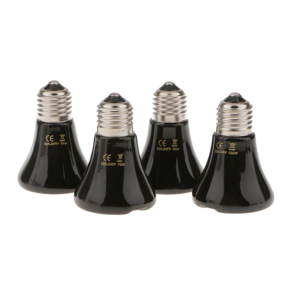 2xInfrared Ceramic Emitter Heat Light Bulb Lamp for Reptile Pet Brooder 50W