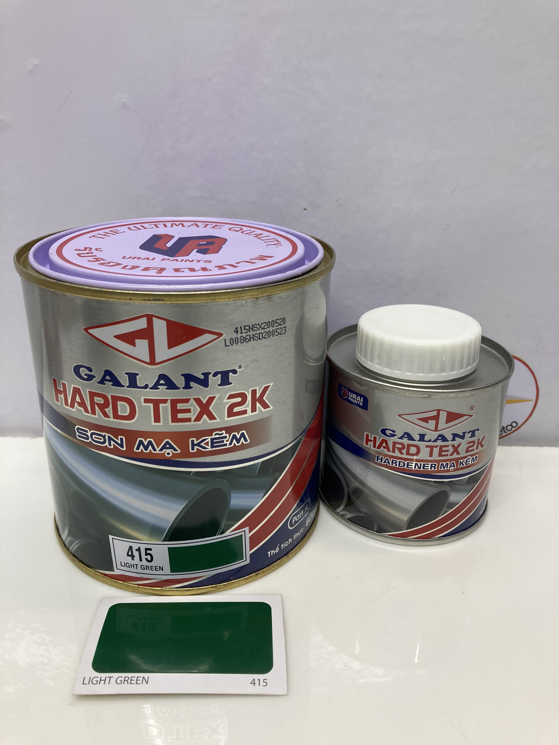 Sơn sắt mạ kẽm không cần lót Hard Tex 2K màu xanh lá 415 1L