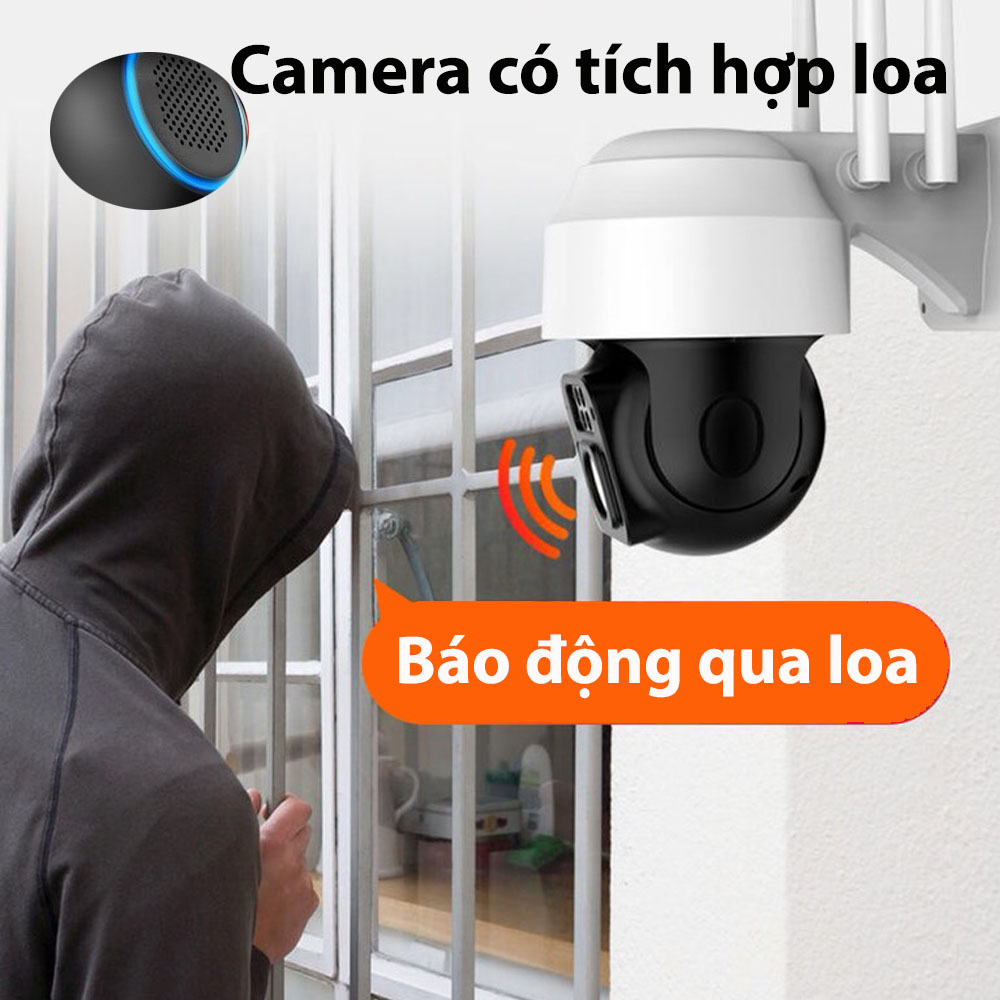 Camera Wifi Yoosee 4.0 Mpx Full HD, Dòng Ngoài Trời Xoay 360° 4 râu C12 Xem Đêm Có Màu-Đàm Thoại 2 Chiều-Phát Hiện Chuyển Động Chống Trộm-Hàng Nhập Khẩu