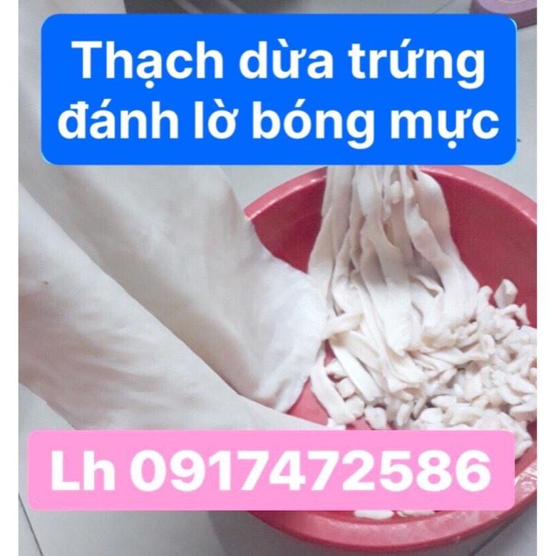 Thạch dừa trứng đánh lờ bóng mực lá, Thạch dừa câu mực lá, Thạch dừa nguyên tấm to