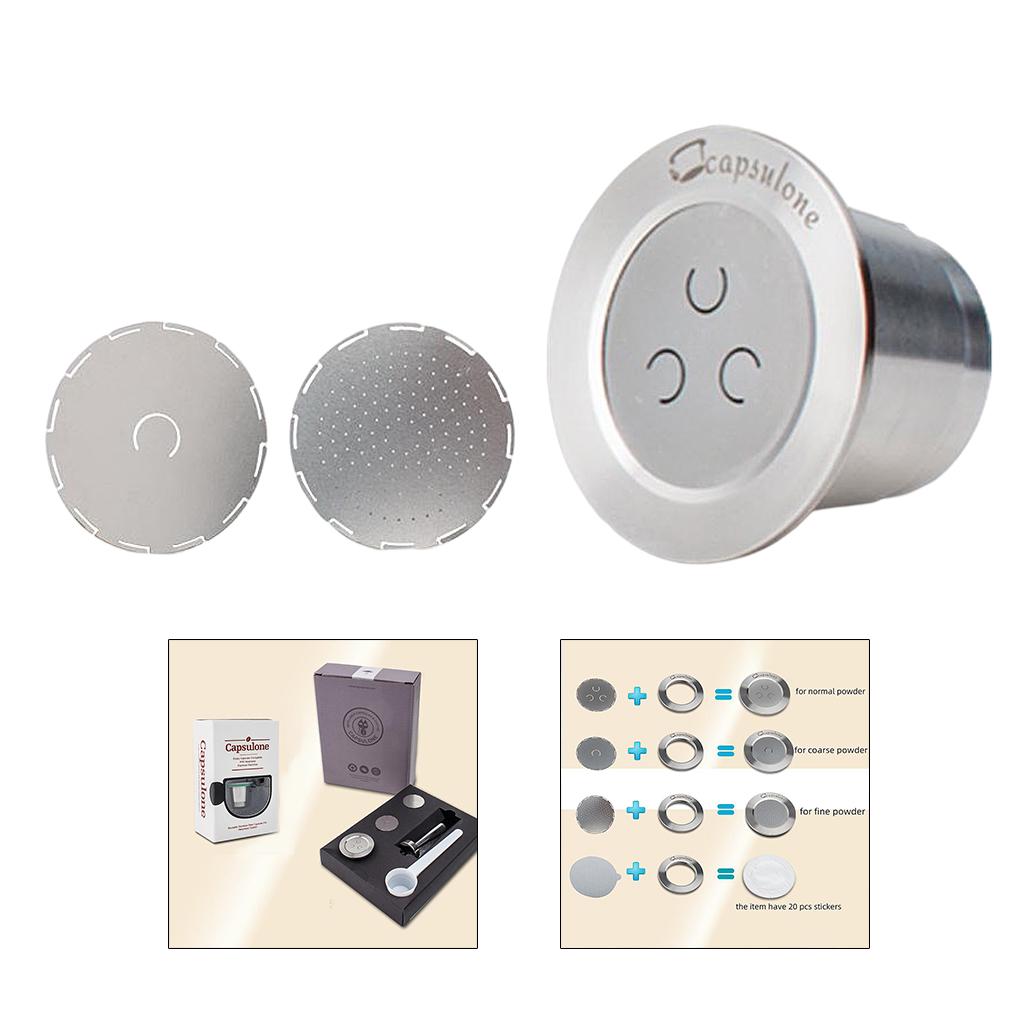 Stainless Steel Coffee Capsule Coffee Pod w/ Lid Refillable & Reusable
