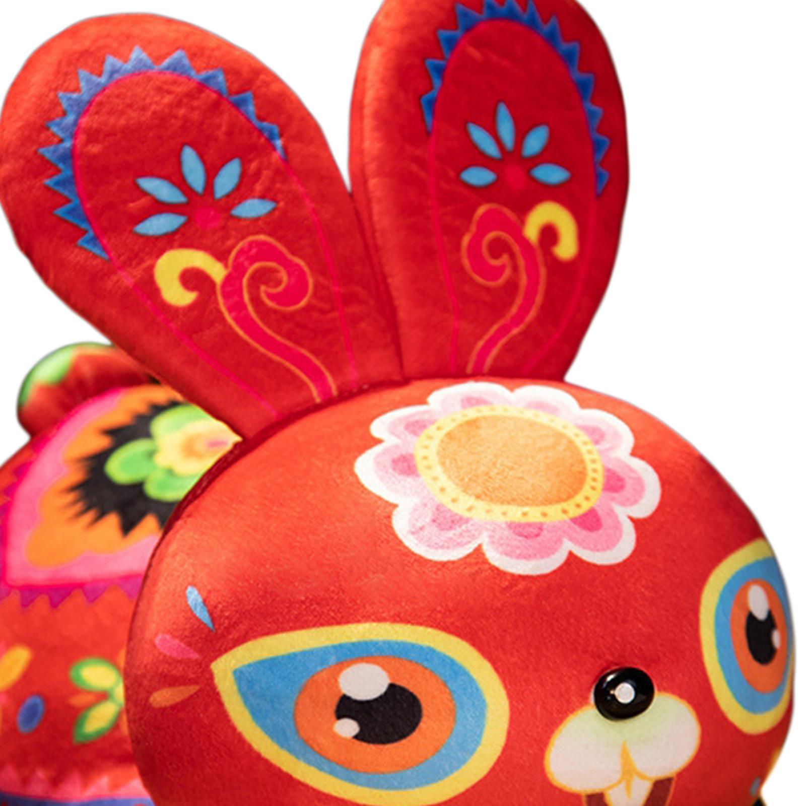 2pcs Rabbit Plush Toy Cartoon Ornament Animal Doll for New Year