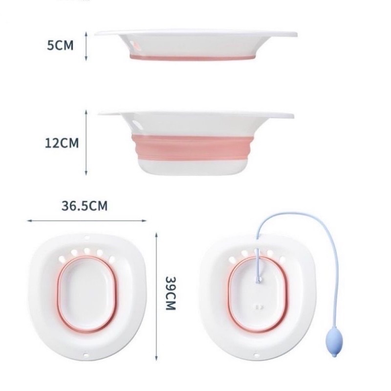 Bệ Xông UNMEI Cho Mẹ Sau Sinh, Chậu Xông, Chậu Vệ Sinh Gấp Gọn Kèm Vòi Xịt Tiện Lợi