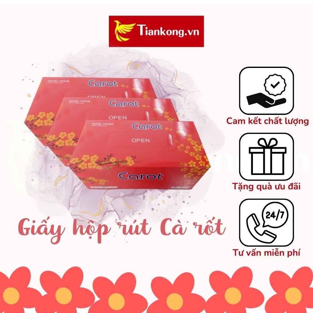 Khăn giấy rút Carot đa năng hộp 180 tờ mềm mại thấm hút tốt  - TIANKONG