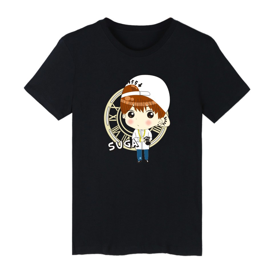 Áo Thun Đen In Hình BTS Chibi Cực Đáng Yêu Vải Siêu Mềm Mịn