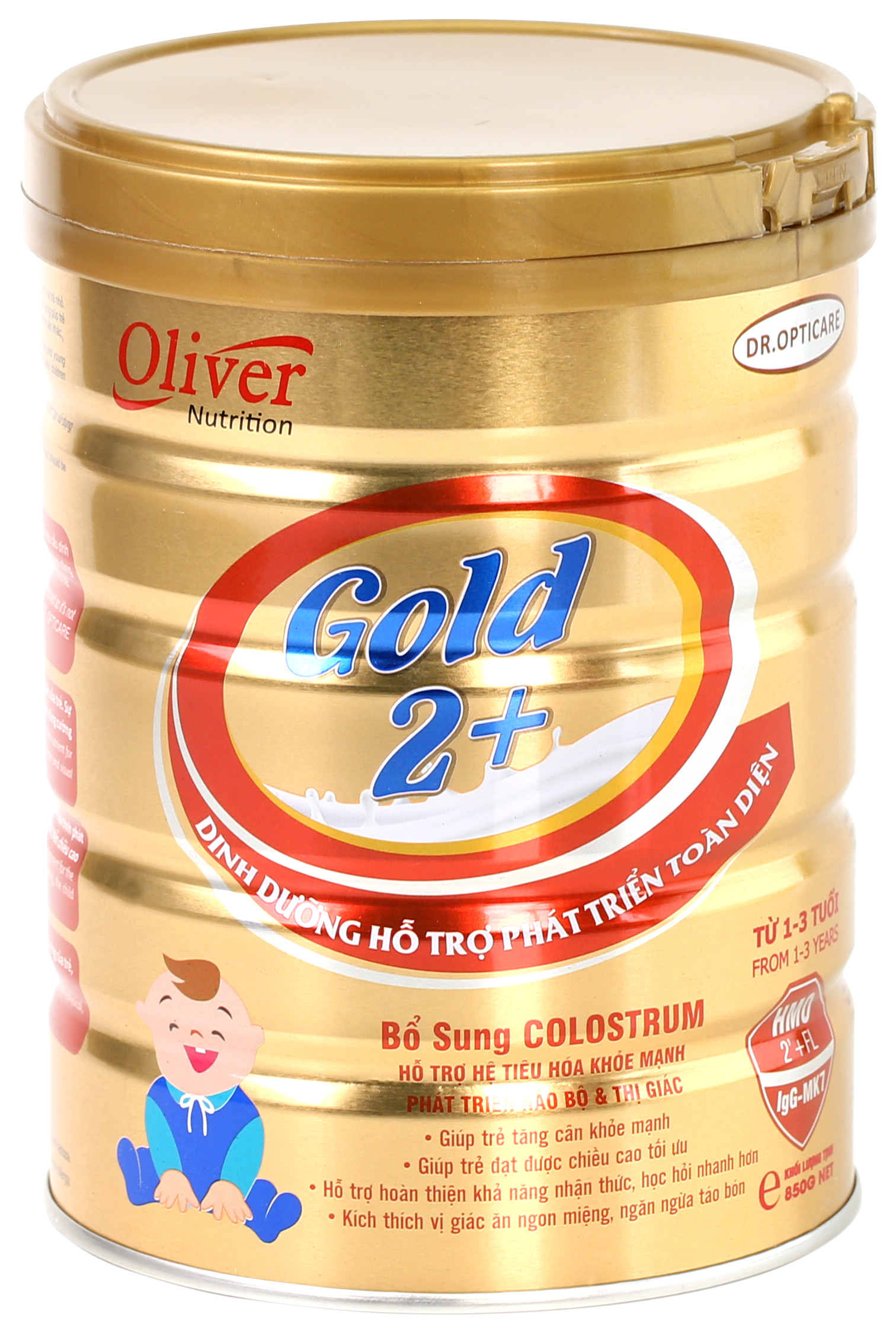 Sữa bột Oliver Gold 2+ 800g- dành cho trẻ từ 1 tuổi trở lên