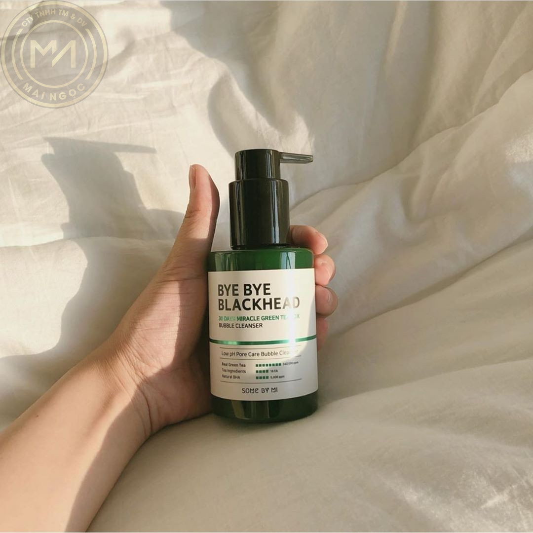 Sữa rửa mặt sủi bọt SOME BY MI BYE BYE BLACKHEAD 30 DAYS MIRACLE GREEN TEA TOX BUBBLE CLEANSER 120G
