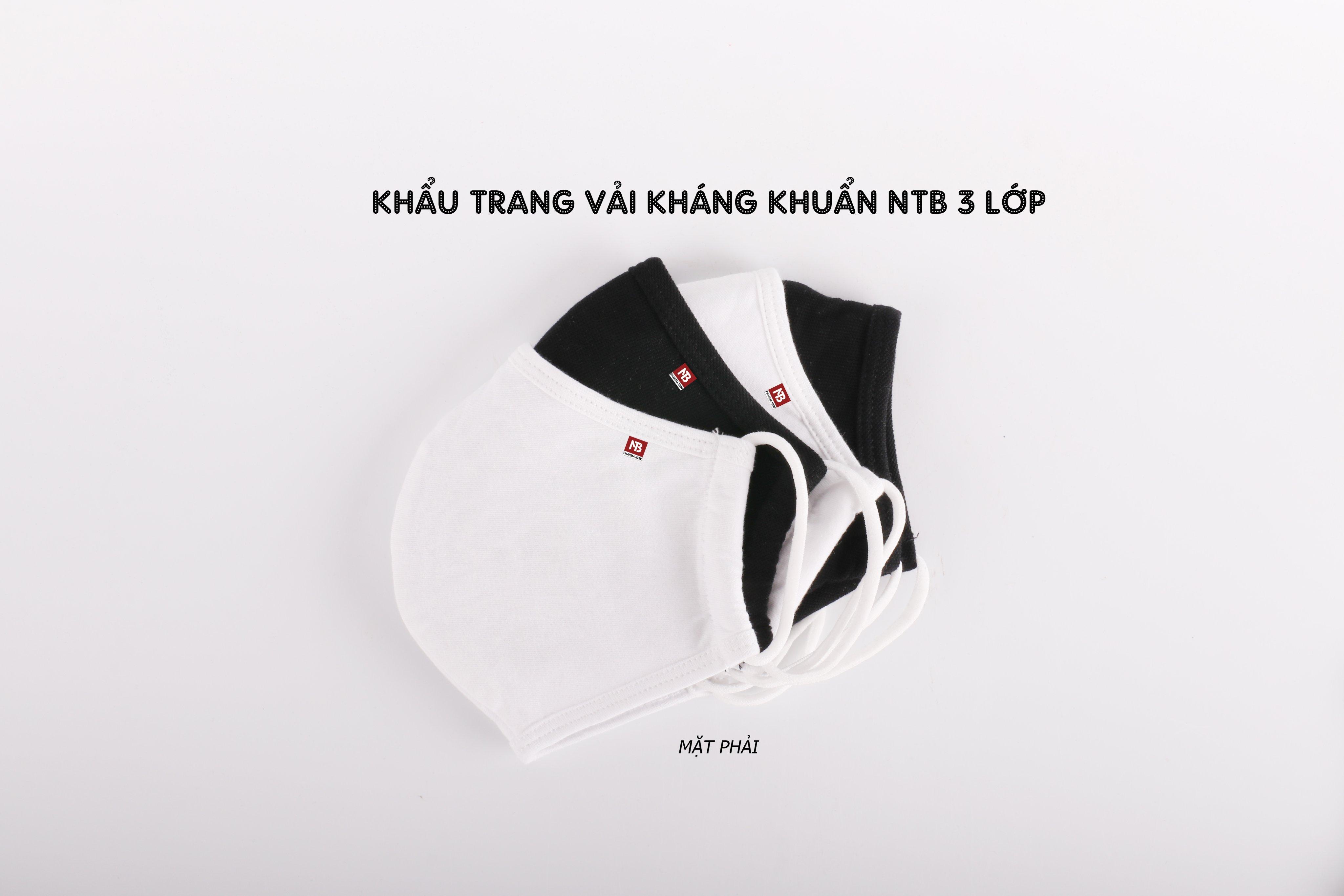 Khẩu trang vải kháng khuẩn NTB 3 lớp