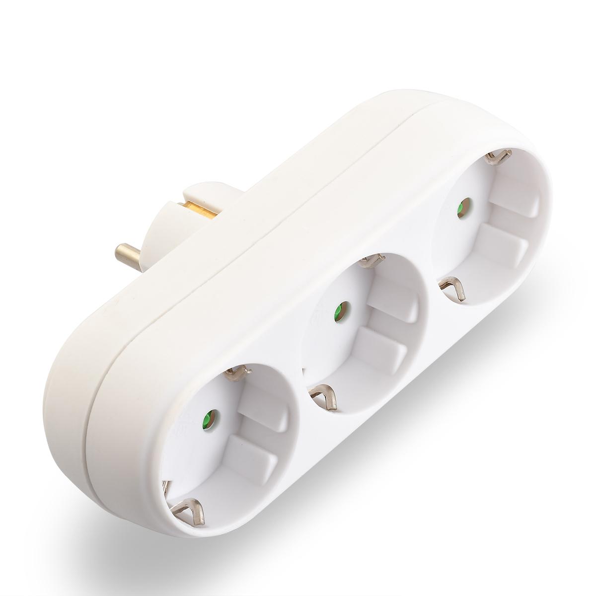 Đầu Cắm Chuyển Đổi 3 Cổng 16a 250v Eu / German Plug 1 Sang 3