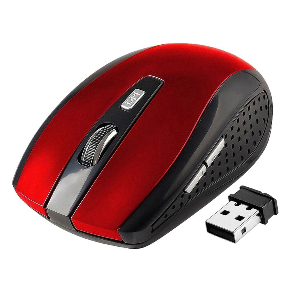 2.4GHz 1800DPI USB 2.0 Wireless Optical Gaming Mouse Mice Red+Blue