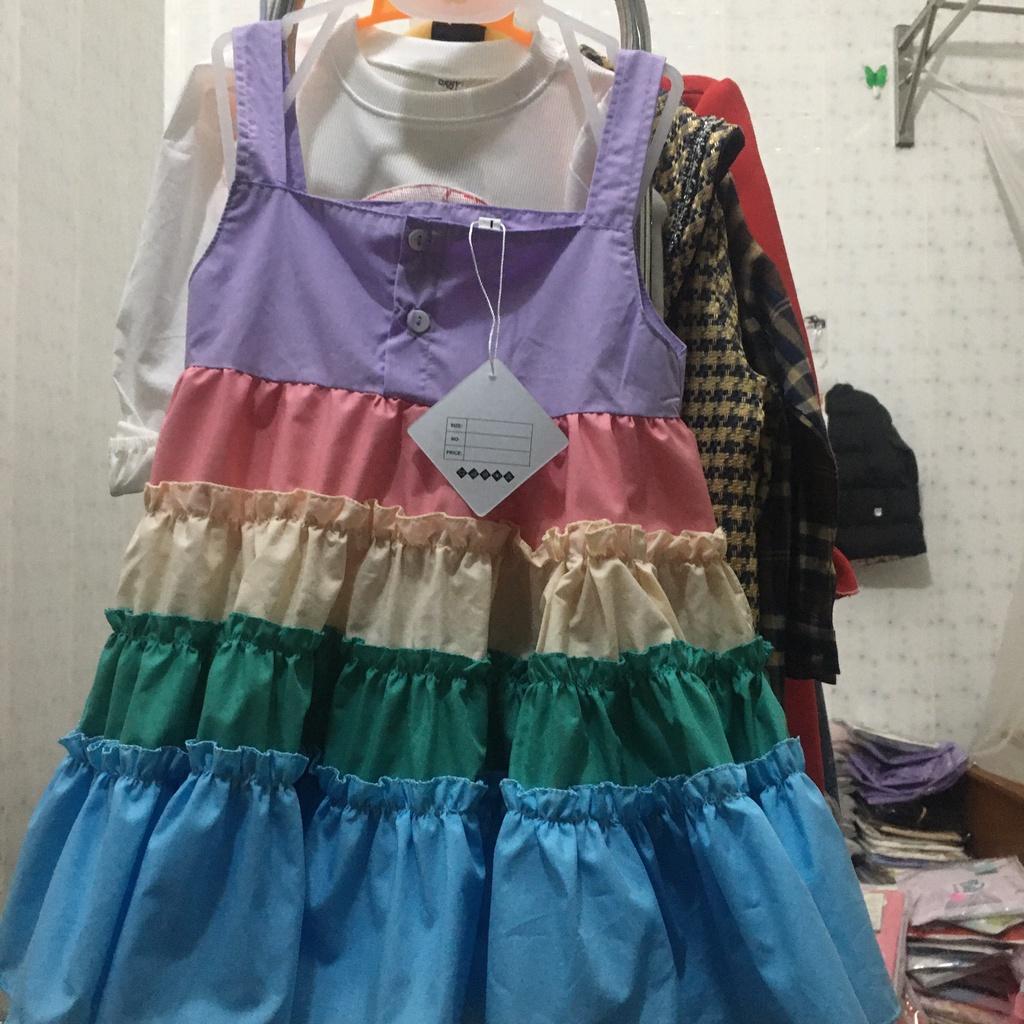 Váy hai dây bảy sắc cho bé gái từ 15-25kg