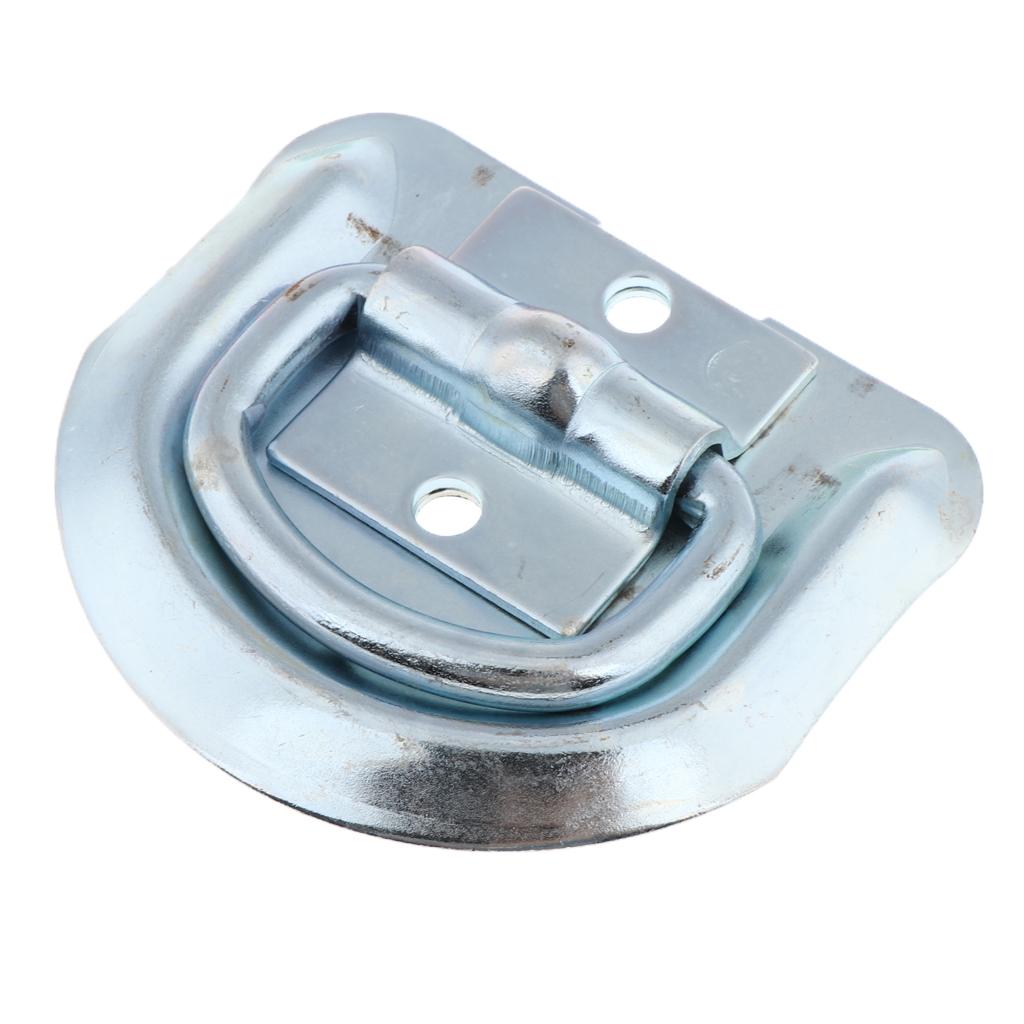 2x Trailers Auto D-Ring Tie Down Heavy Duty for Car Truck Parts Silver