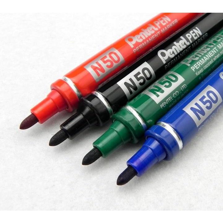 Bút dạ dầu Pentel N50 - Viết được trên nhiều chất liệu, Mực nhanh khô, không nhòe khi thấm nước