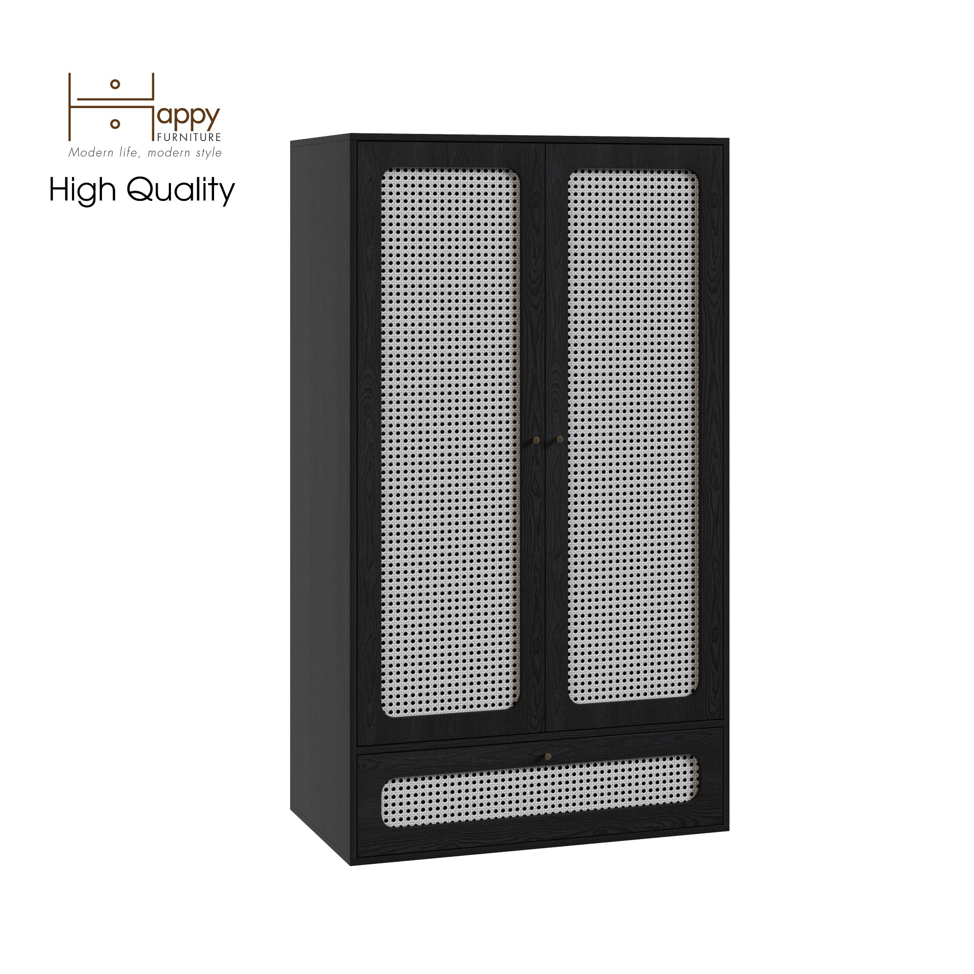 [Happy Home Furniture] MEYDAN, Tủ quần áo cánh mây , 100cm x 58cm x 176cm ( DxRxC), TCM_051