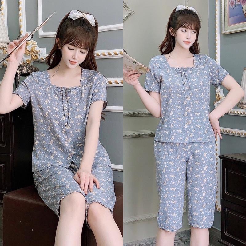 Đồ bộ mặc nhà mẫu lửng 3 màu, chất lụa hàn