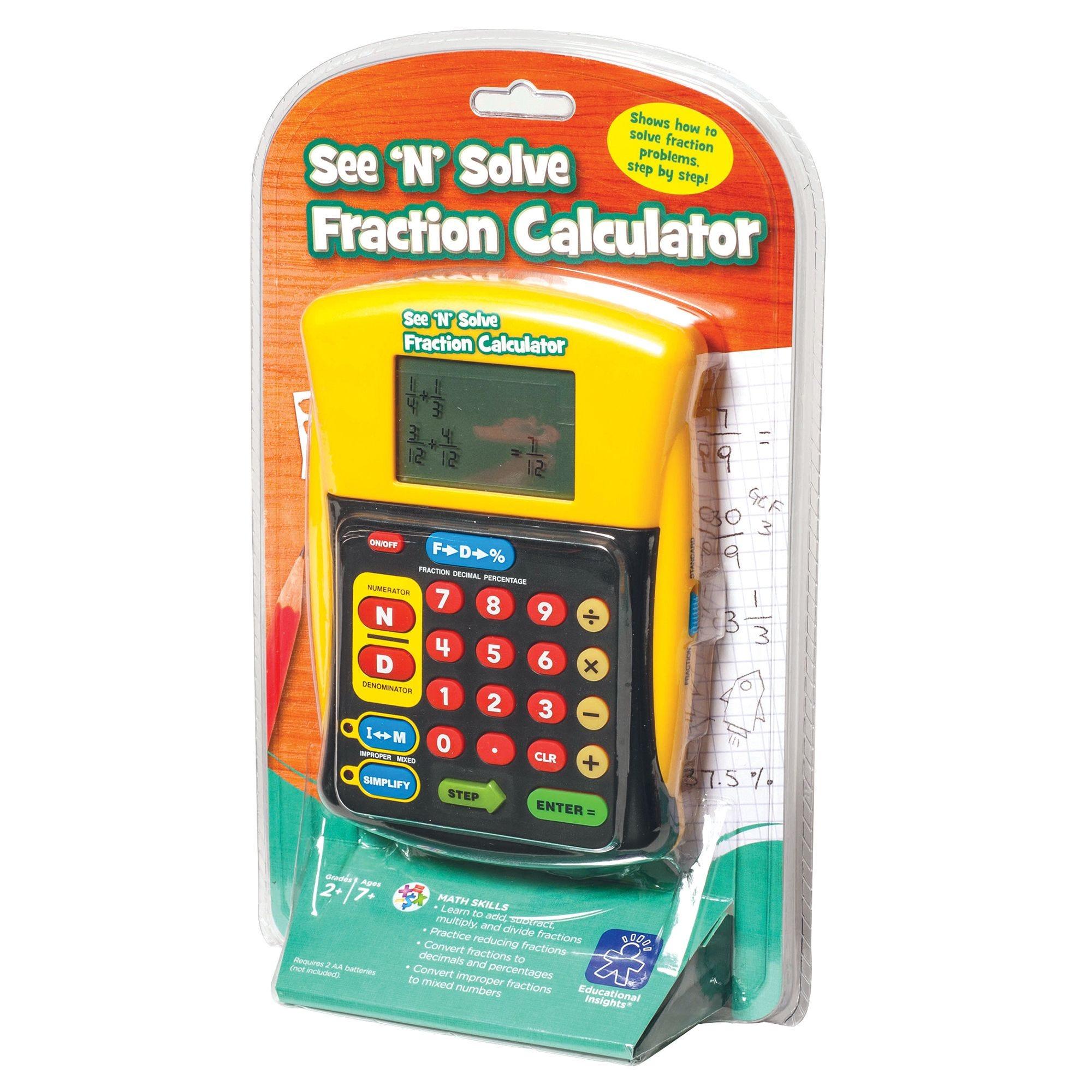 Educational Insights Máy tính giải toán phân số - See 'N' Solve Fraction Calculator